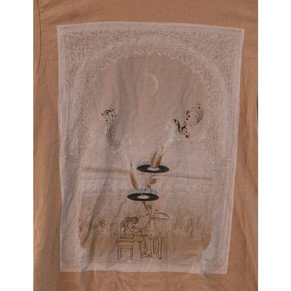 Preview Models Piano Garden Graphic T-Shirt Tan NWOT Size M - Picture 4 of 6